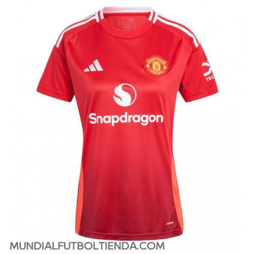 Camiseta Manchester United Primera Equipación Replica 2024-25 para mujer mangas cortas